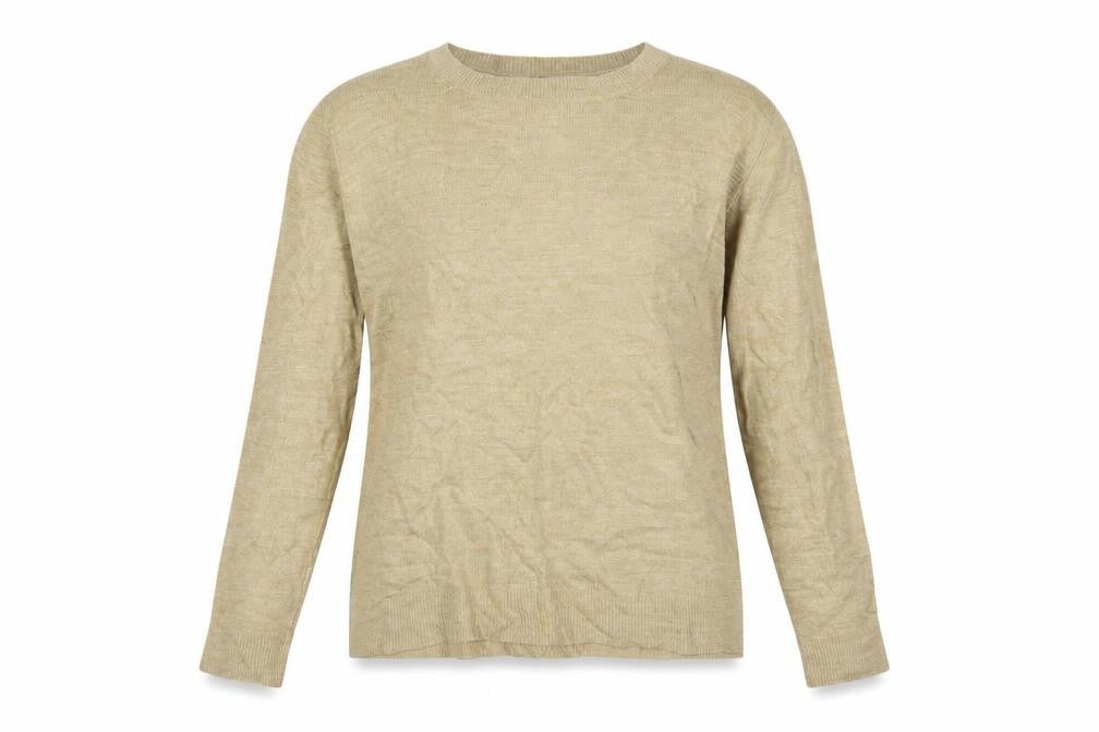 Front view of Marks & Spencer women’s beige jumper, size UK 14
