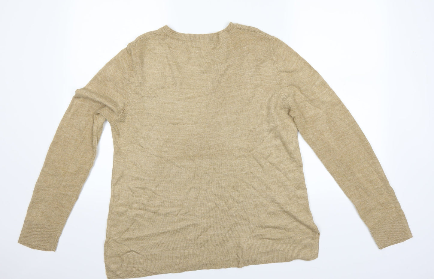 Marks and Spencer Womens Beige   Pullover Jumper Size 14