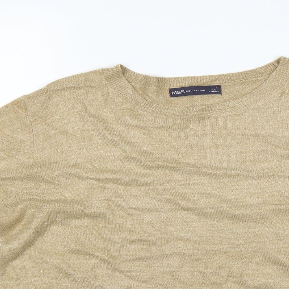 Marks and Spencer Womens Beige   Pullover Jumper Size 14