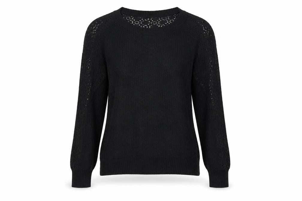 Front view of Great Plains women’s black jumper, size S