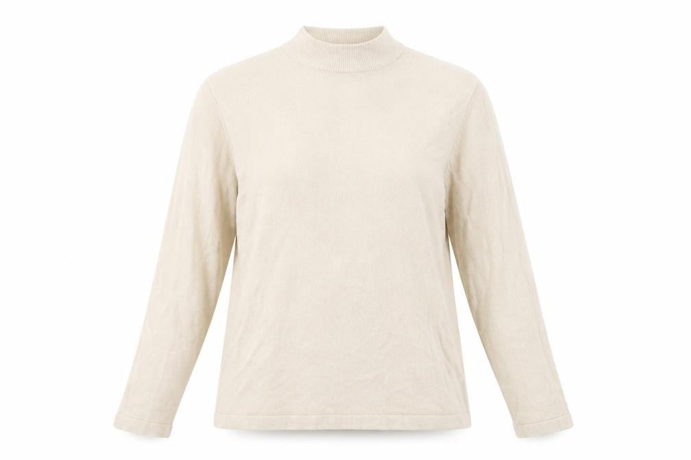 Front view of Sarah Hamilton women’s beige jumper, size L