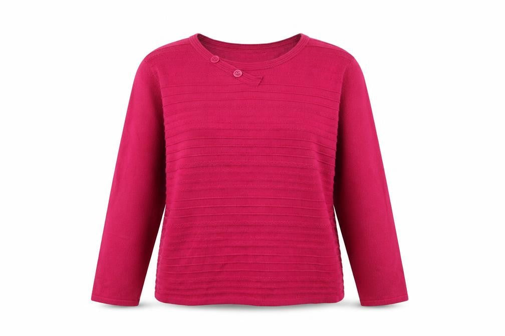 Front view of Casamia women’s pink knit jumper, size L