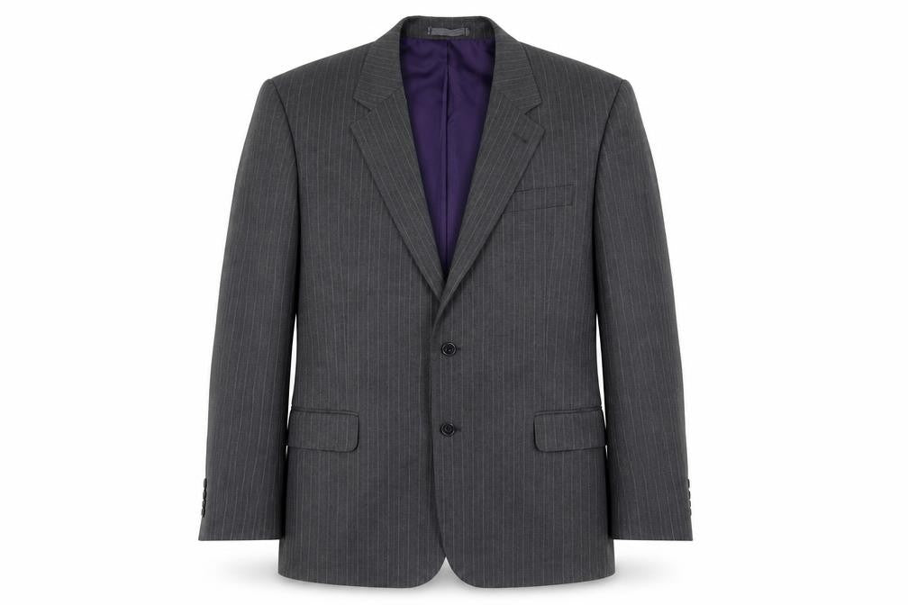 Front view of Taylor & Wright men’s grey striped jacket suit jacket, size 42