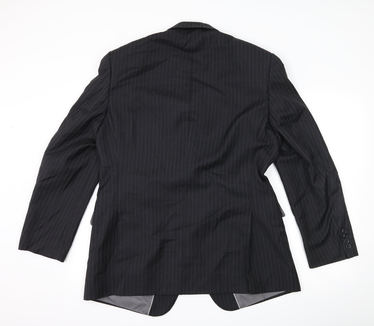 Marks and Spencer Mens Grey Striped  Jacket Suit Jacket Size 42