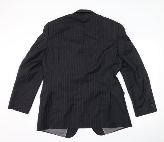Marks and Spencer Mens Grey Striped  Jacket Suit Jacket Size 42
