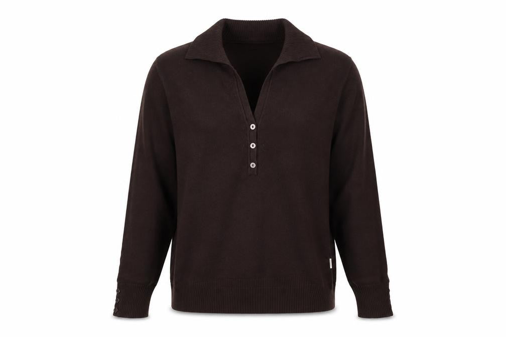 Front view of Robert Sarto women’s brown jumper, size UK 12