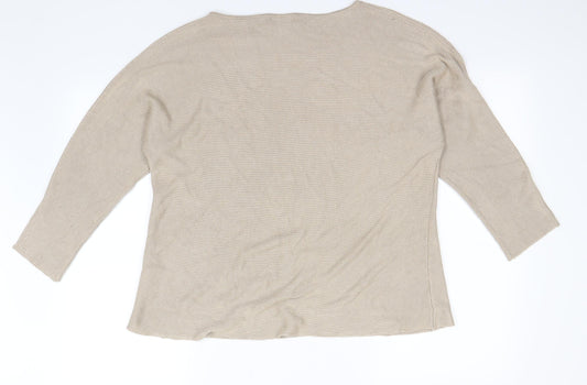 Basic Womens Beige   Pullover Jumper Size M