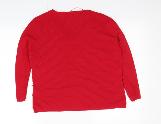Klass Collection Womens Red   Pullover Sweatshirt Size XL