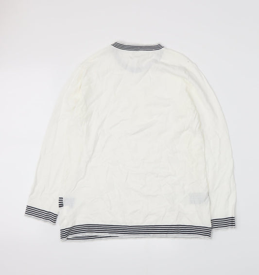 Bluoltre Womens White   Basic T-Shirt Size M