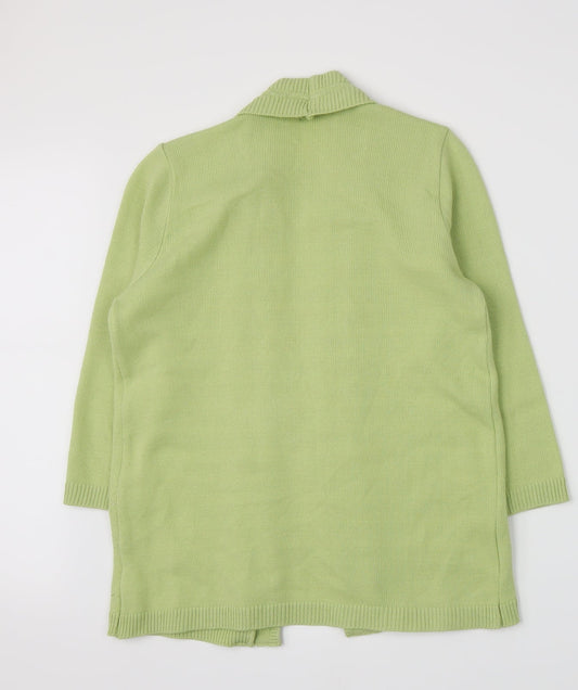 Prauna Womens Green Striped Knit Pullover Jumper Size M
