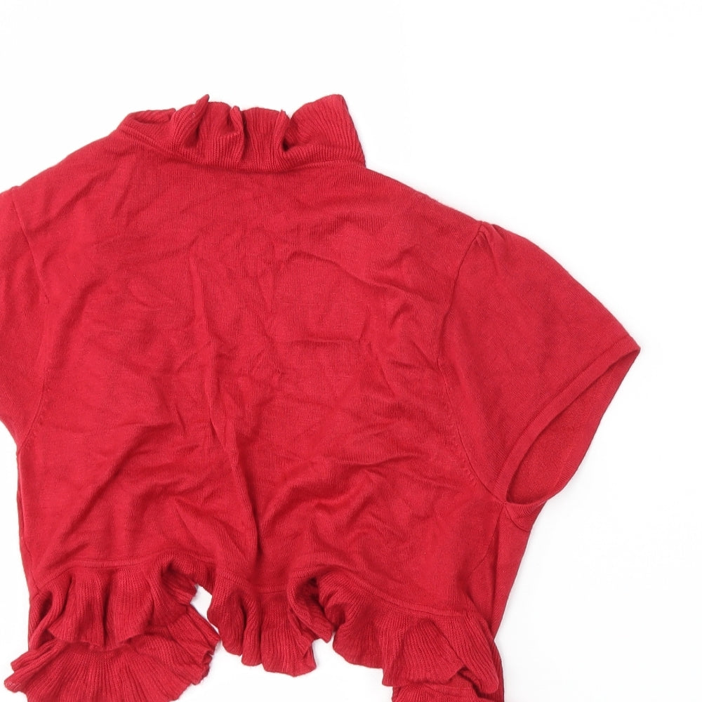 Wallis Womens Red  Knit Cardigan Jumper Size M