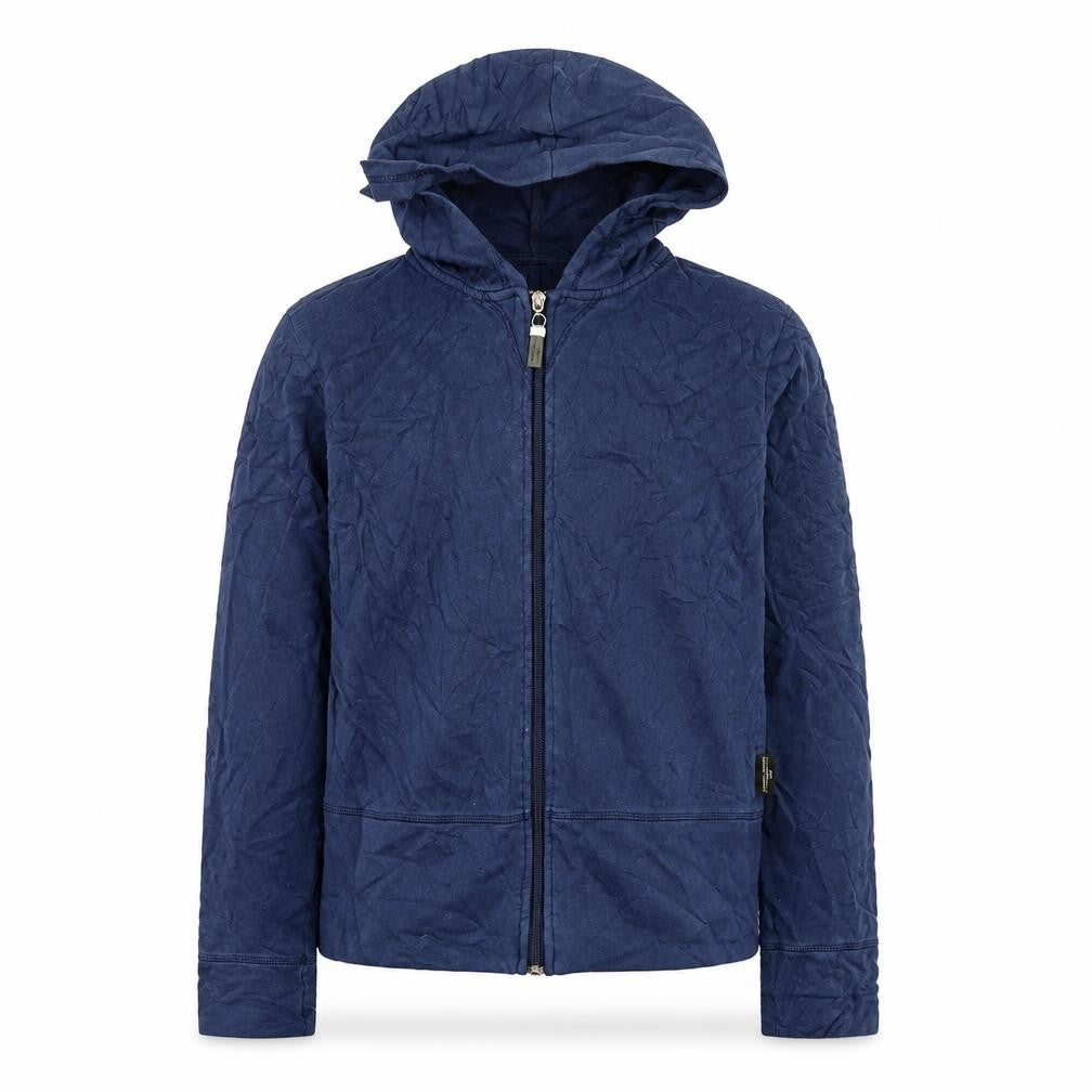 Front view of jasper boys’ blue full zip hoodie, size S
