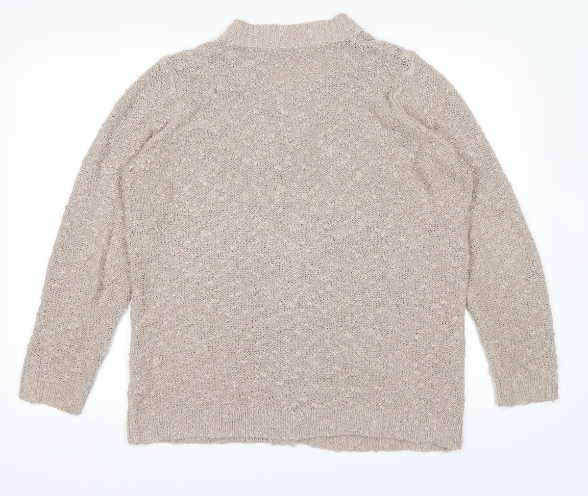 Back view of Bonmarché women’s brown cardigan jumper, size M