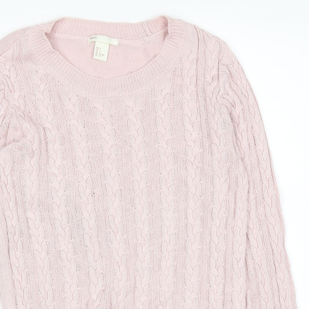 H&M Womens Pink   Pullover Jumper Size S