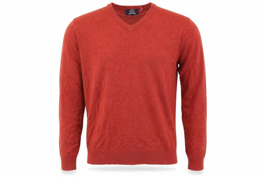 Front view of Hutson Harbour men’s brown jumper, size L