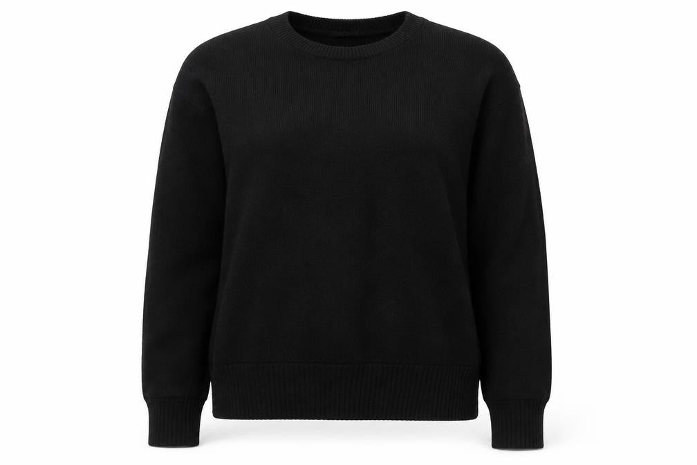 Front view of Boohoo women’s black jumper, size M