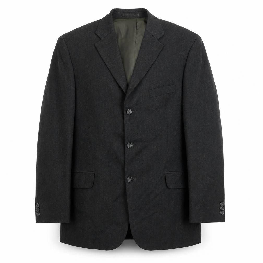 Front view of Preworn men’s grey jacket suit jacket, size 44