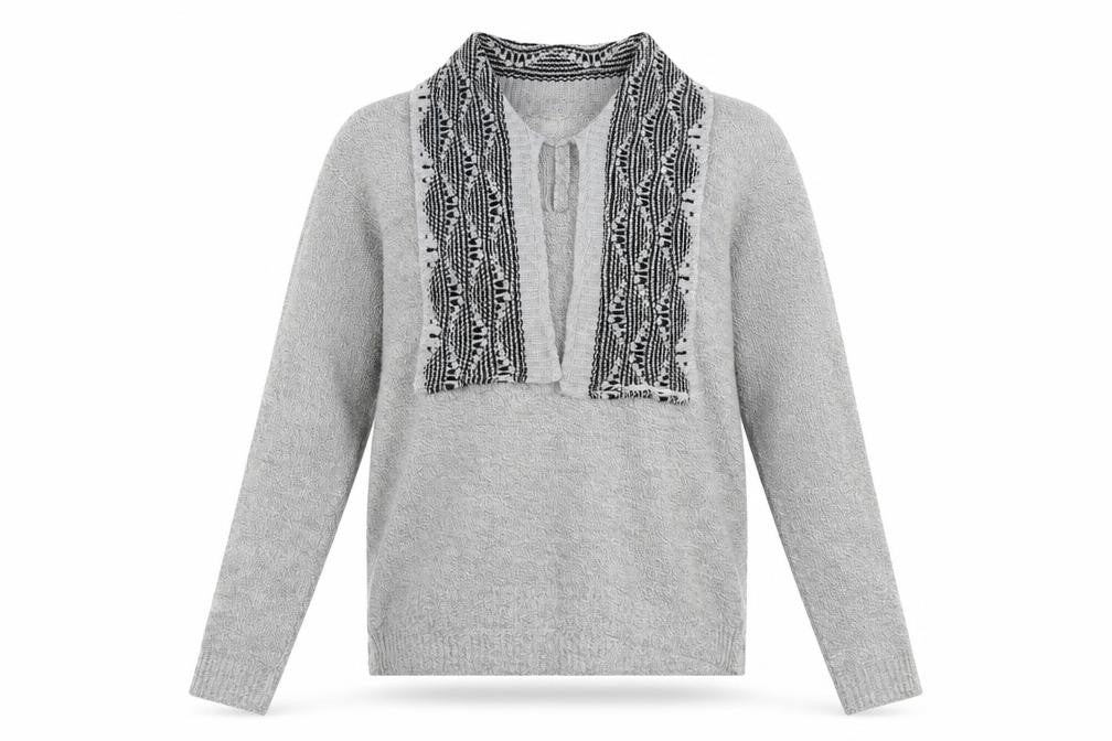 Front view of Preworn women’s grey jumper, size M