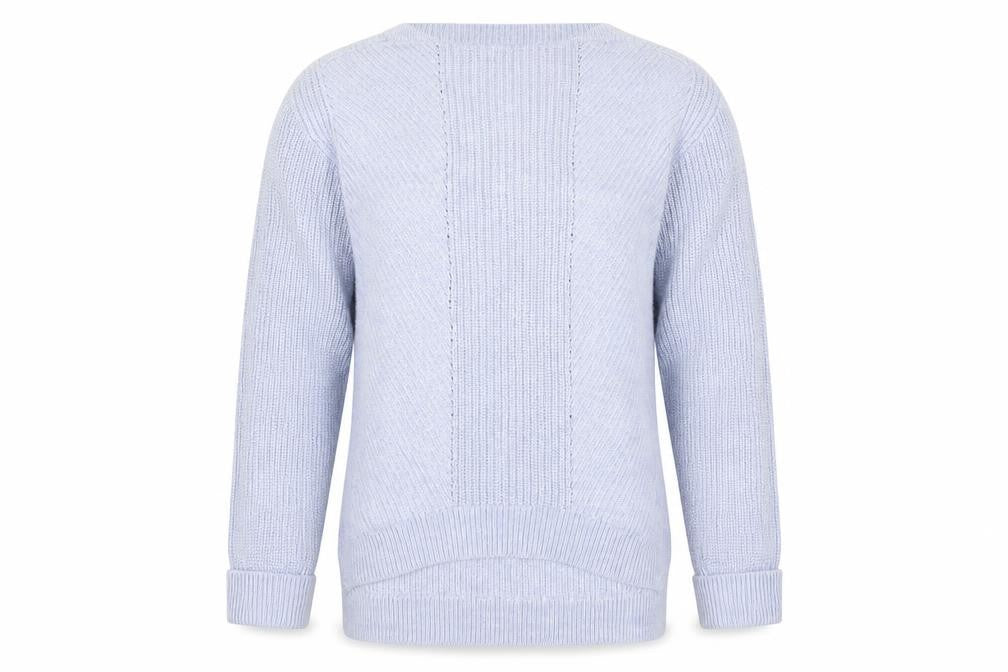 Front view of Marks & Spencer women’s purple jumper, size S