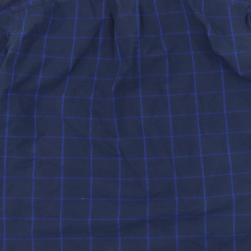 H&M Mens Blue Check   Button-Up Size S