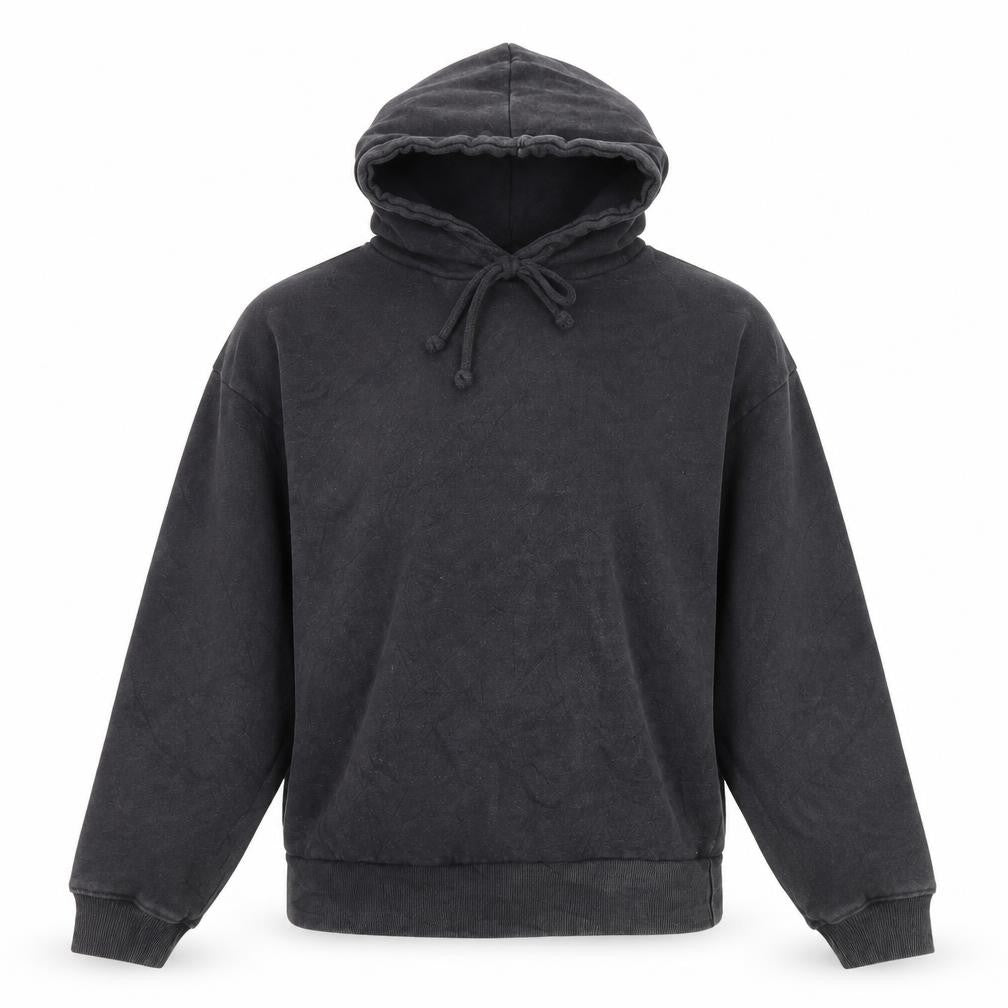 Front view of Missguided women’s grey jersey pullover hoodie, size UK 4