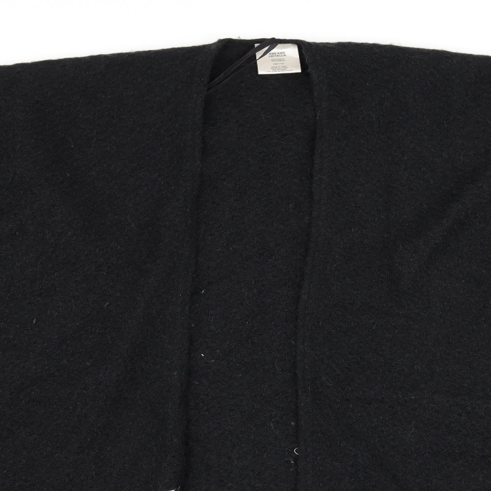 Preworn Womens Black Striped Knit Jacket  One Size