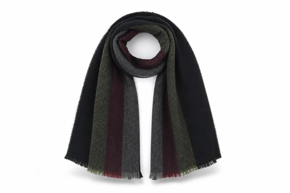 Front view of Preworn Black Check Shawl/Wrap