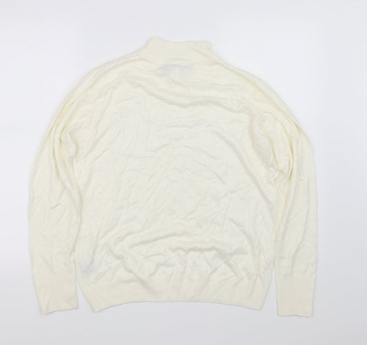 EWM Womens White   Cardigan Jumper Size M