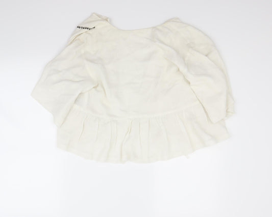 Preworn Womens White   Jacket Coat Size 10