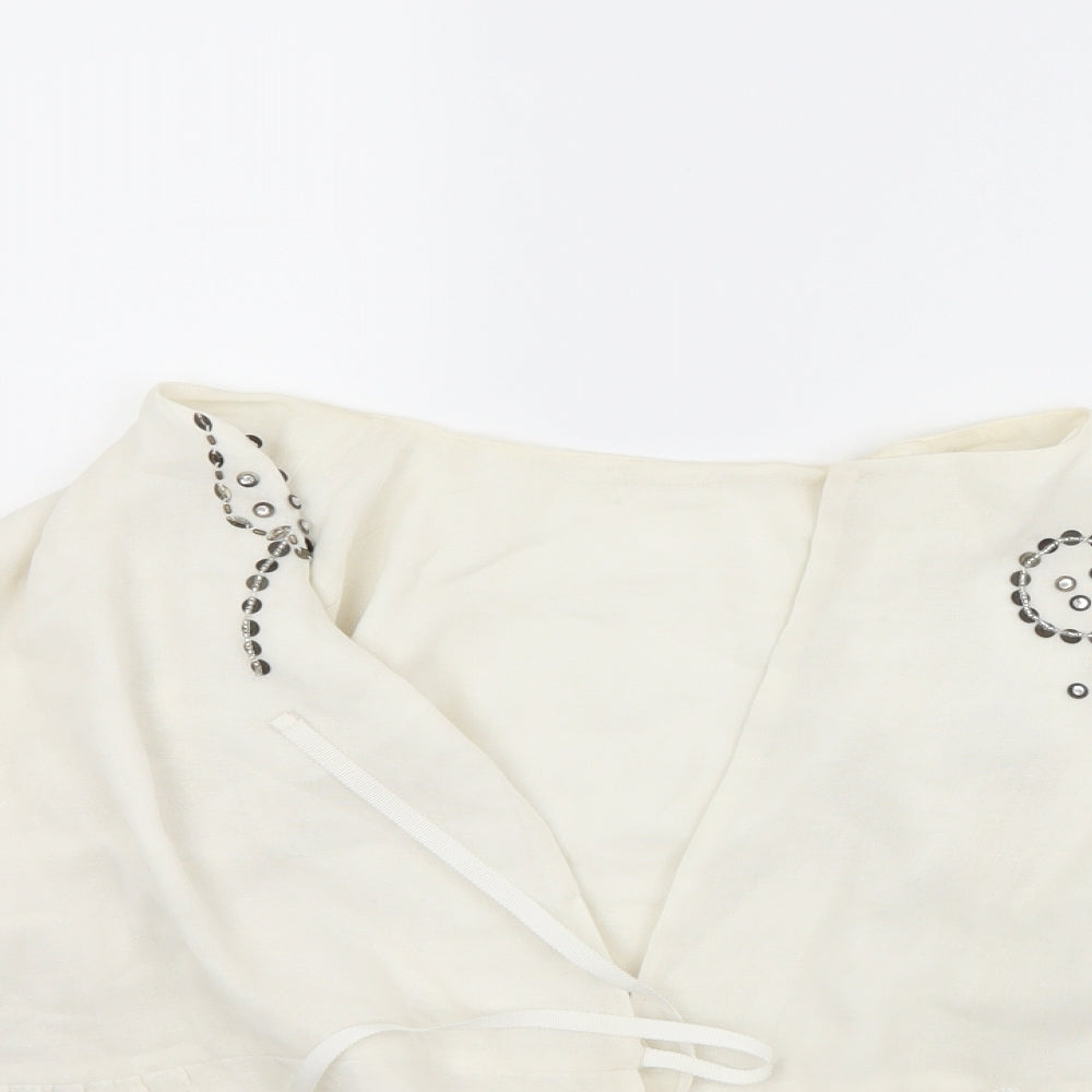 Preworn Womens White   Jacket Coat Size 10