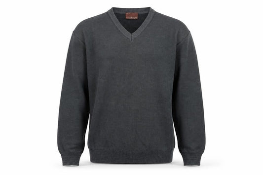 Marks and Spencer Mens Grey Striped Knit Pullover Jumper Size M