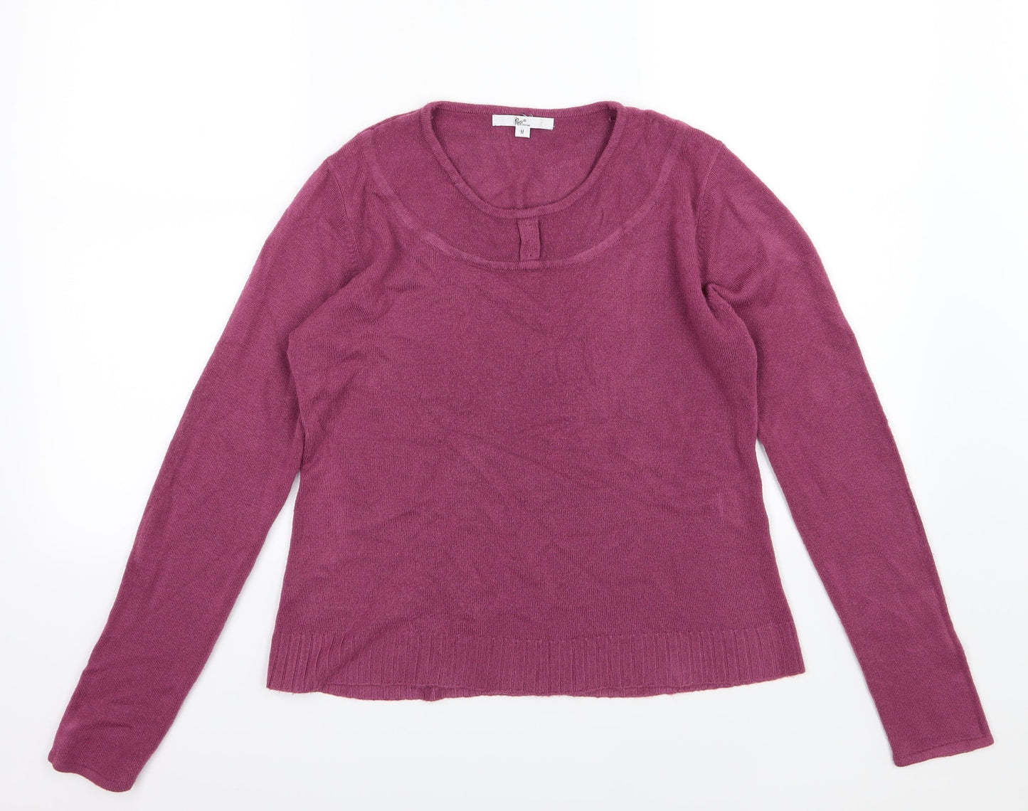 Klass Womens Purple  Knit Pullover Jumper Size M