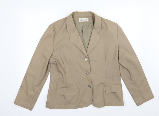 Rebecca Sheldon Womens Beige   Jacket Suit Jacket Size 16