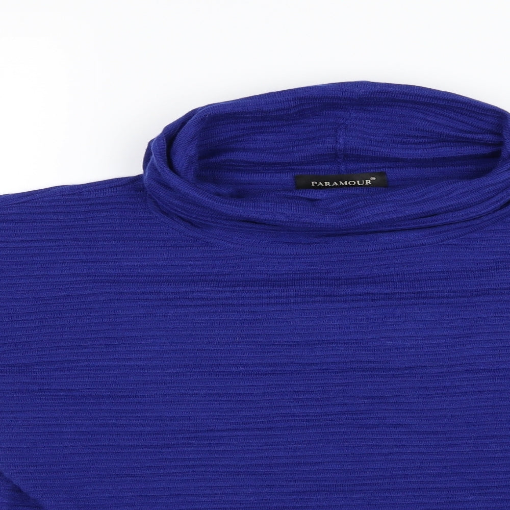 Paramour Womens Blue  Knit Pullover Jumper Size M