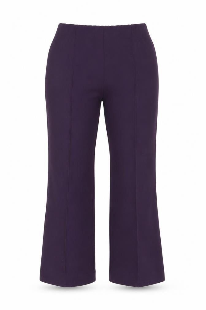 Front view of Autonomy women’s purple trousers, size UK 12, 24-inch leg
