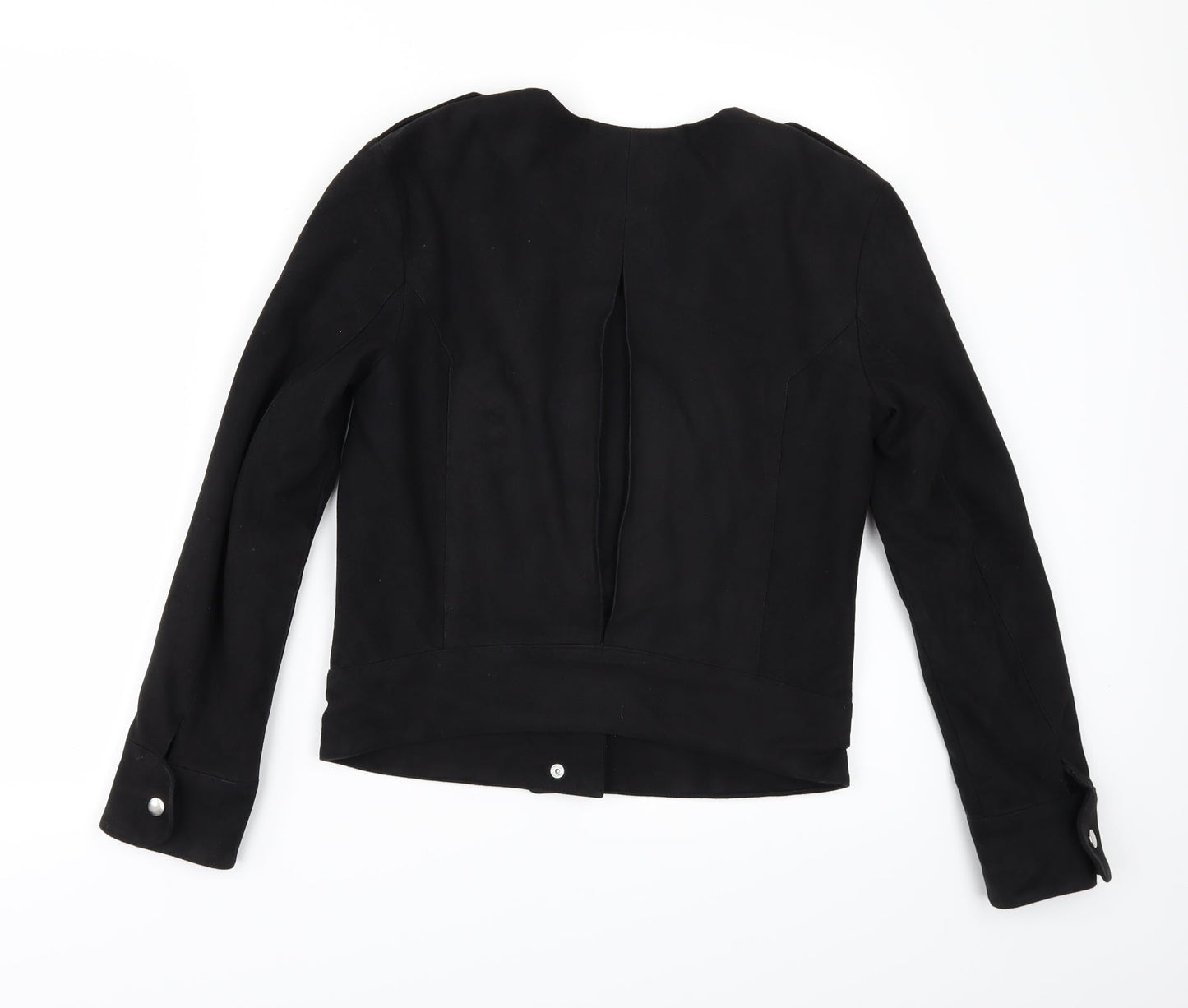 H&M Womens Black   Jacket  Size 6  - Suede Effect