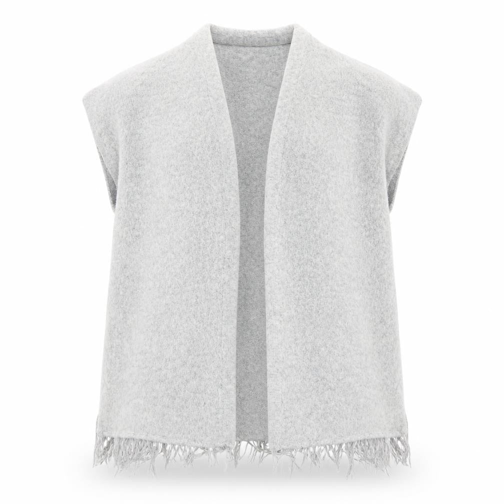 Front view of Young Dimension girls’ grey cardigan jumper, size 10-11, years