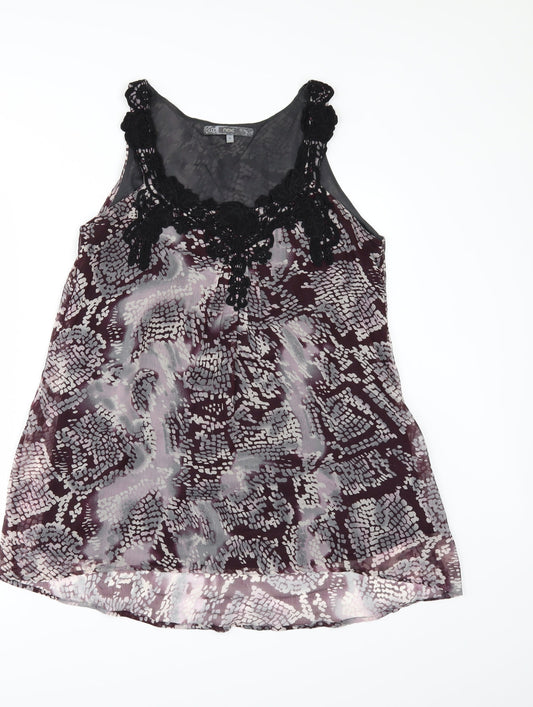 NEXT Womens Purple Geometric  Camisole Blouse Size 12