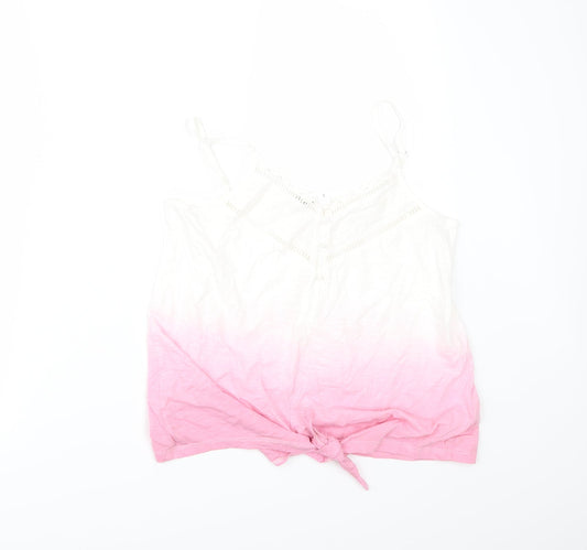 Loststock Womens Pink   Camisole T-Shirt Size S  - Tie Front