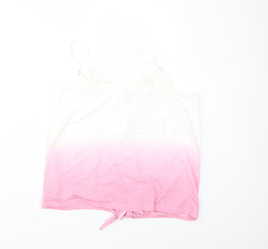 Loststock Womens Pink   Camisole T-Shirt Size S  - Tie Front