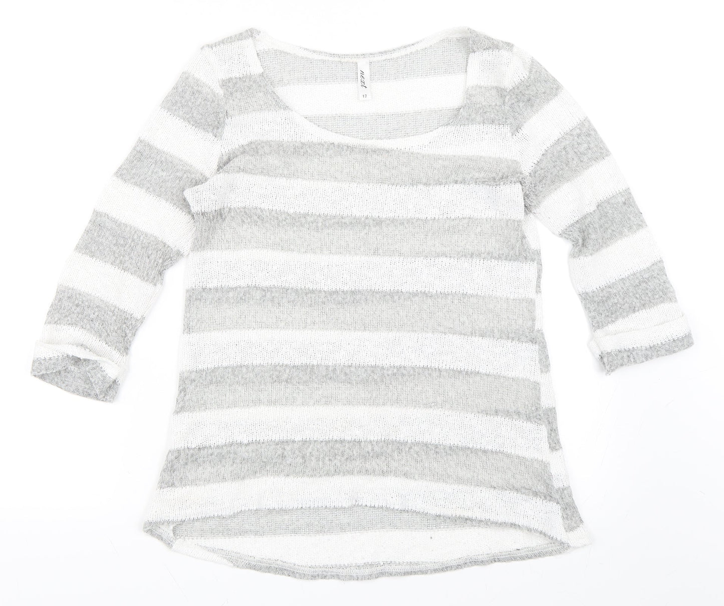 NEXT Womens Grey Striped  Pullover Jumper Size 12