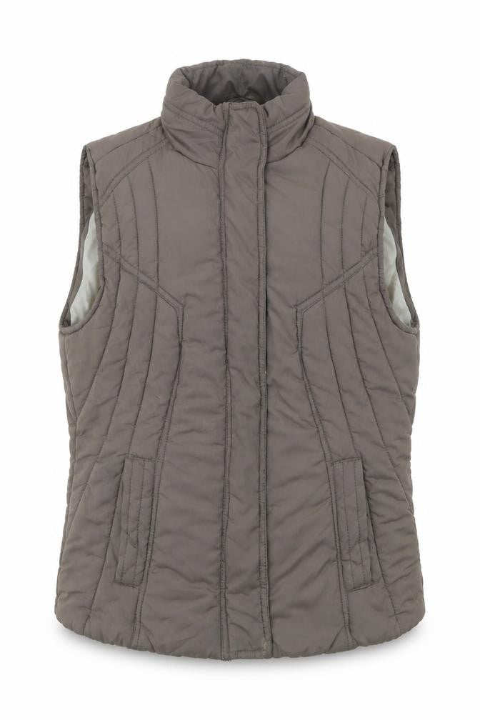 Front view of George women’s brown gilet coat, size UK 8