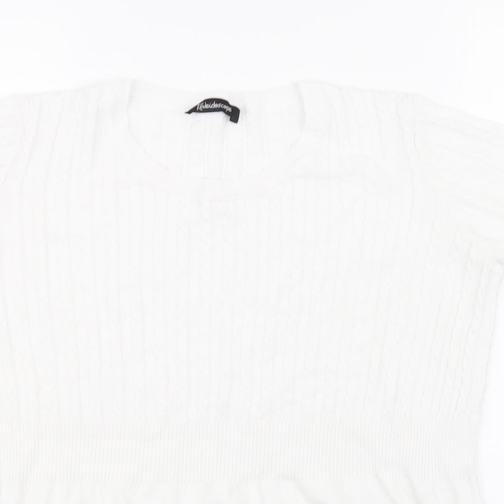 Kaleidoscope Womens White  Knit Pullover Jumper Size 18