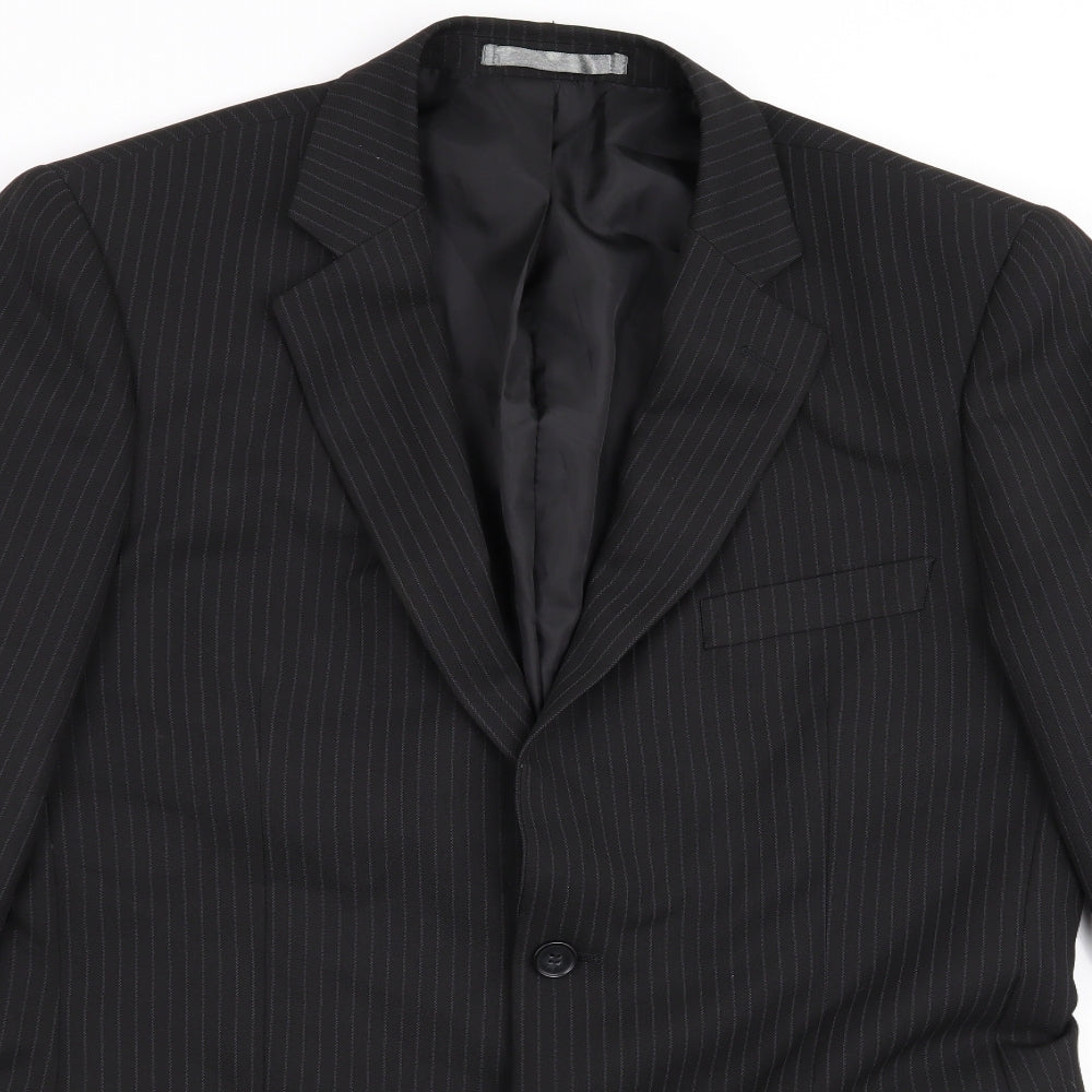 Taylor & Wright Mens Black Striped  Jacket Suit Jacket Size 40
