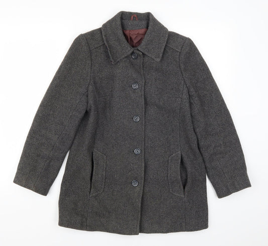 Preworn Womens Grey   Pea Coat Coat Size 10