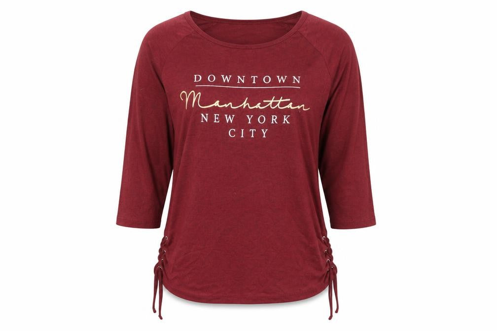 Front view of Papaya women’s red pullover sweatshirt, size UK 12