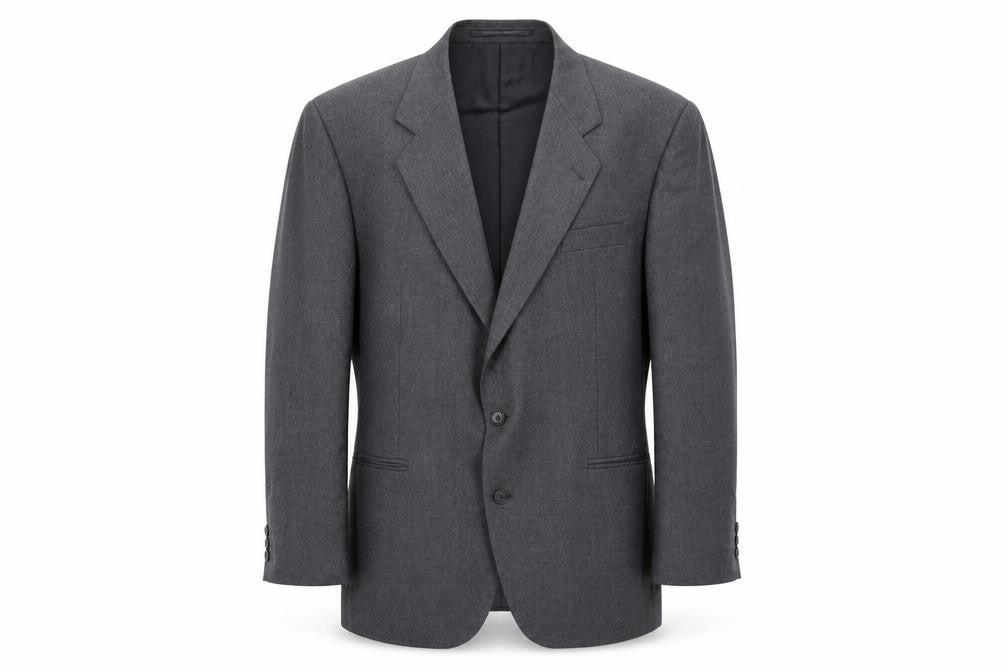 Front view of Preworn men’s grey jacket suit jacket, size 44