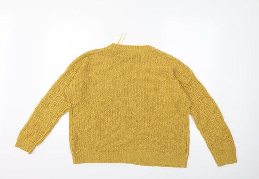 New Look Womens Yellow  Knit Pullover Jumper Size S