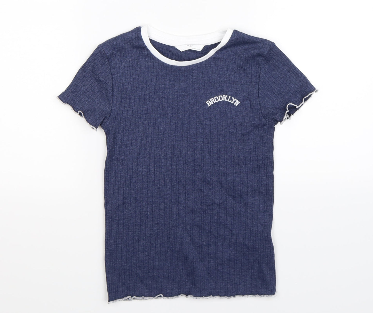 Marks and Spencer Boys Blue   Basic T-Shirt Size 8-9 Years