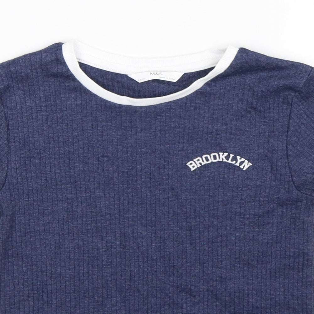 Marks and Spencer Boys Blue   Basic T-Shirt Size 8-9 Years